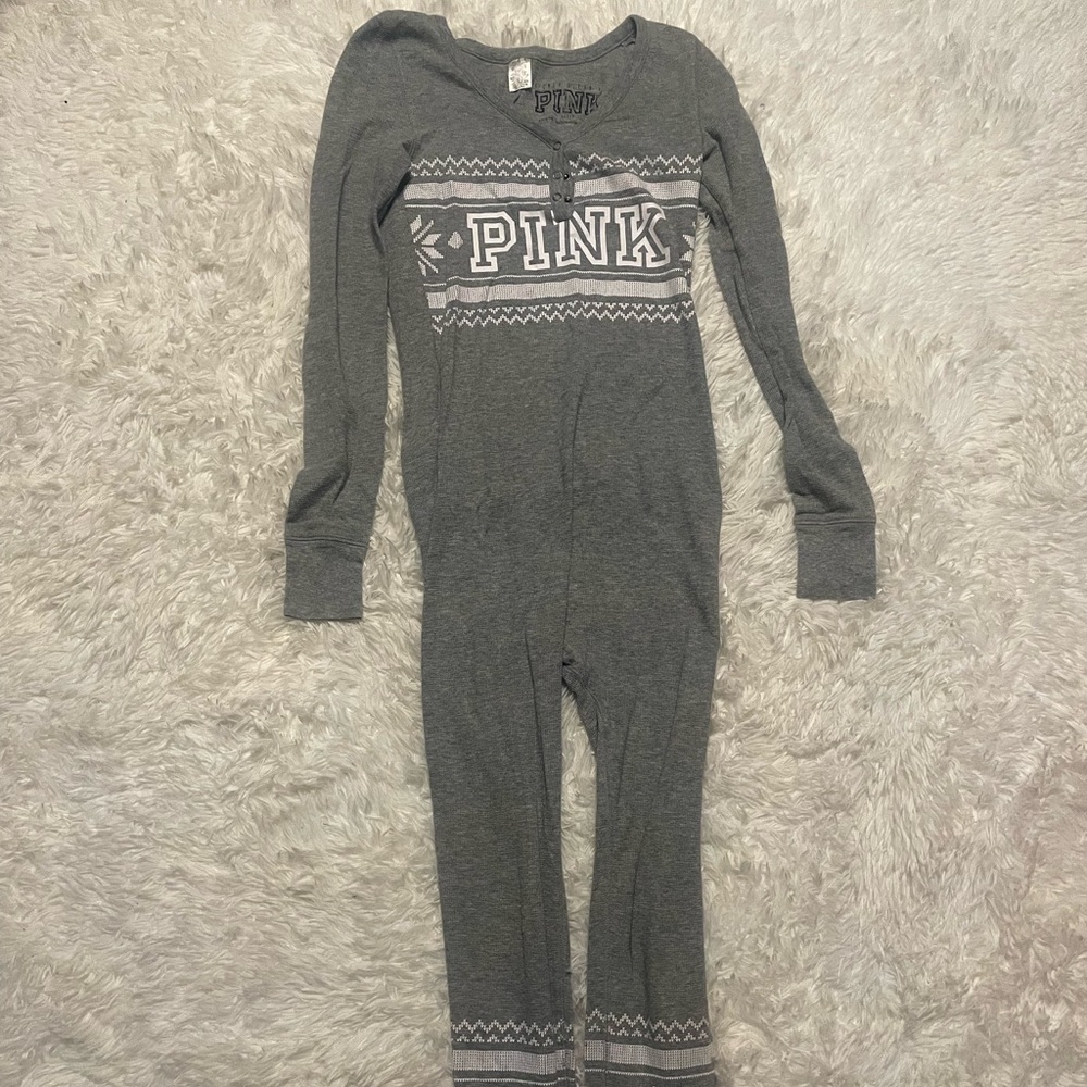 Gray pink victoria secret onsesie